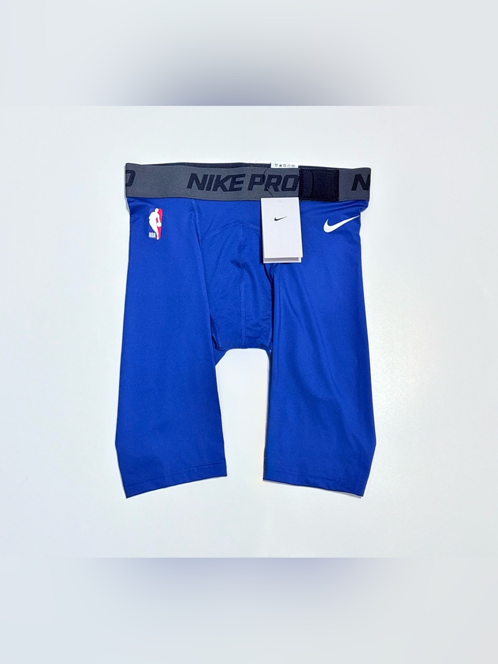 Nike Pro Compression Boxer Briefs - Blue with Gray Waistband